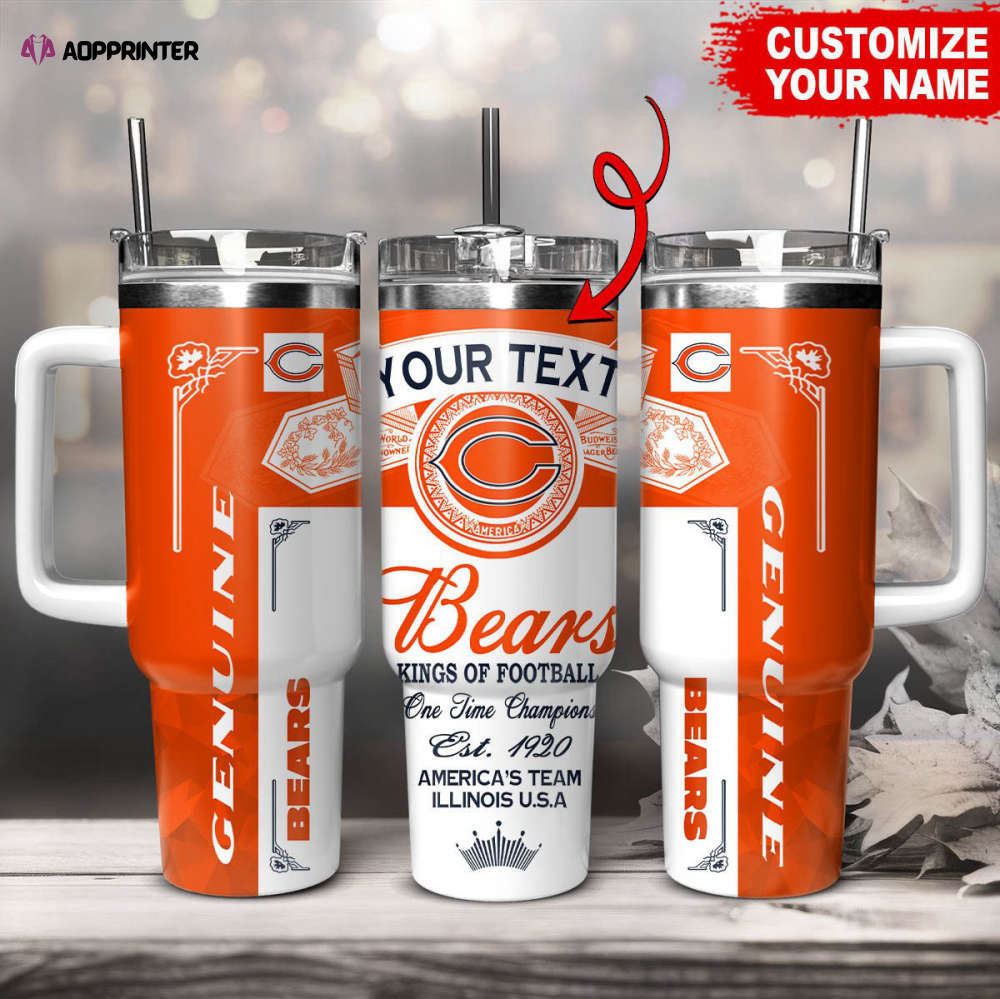 Chicago Bears NFL Kings Of Football Custom Your Text Stanley Tumbler 40Oz Gift for Fans