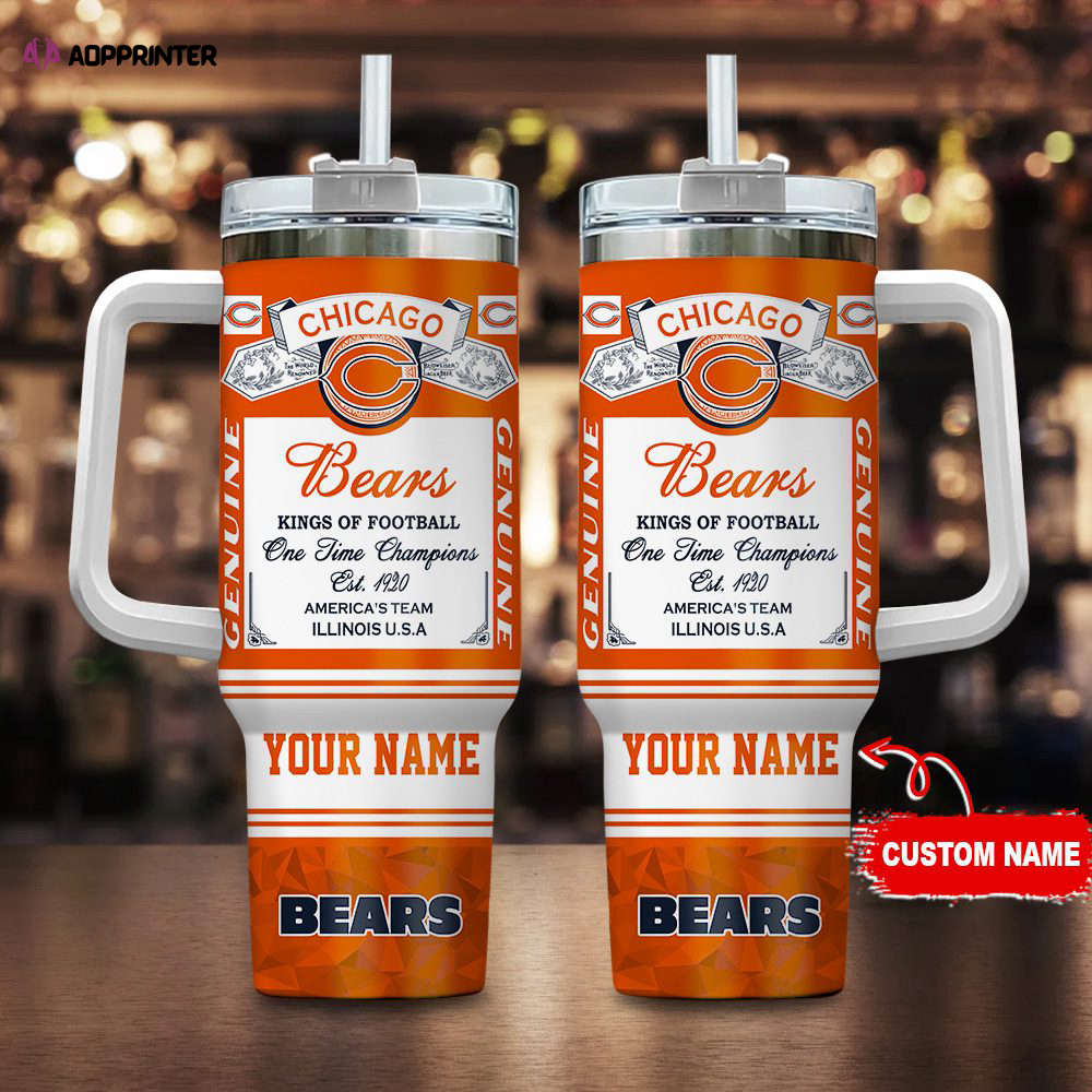 Chicago Bears NFL Energy Nutrition Facts Personalized Stanley Tumbler 40Oz Gift for Fans