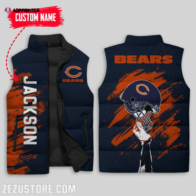 Chicago Bears NFL Sleeveless Puffer Jacket Custom For Fans Gifts