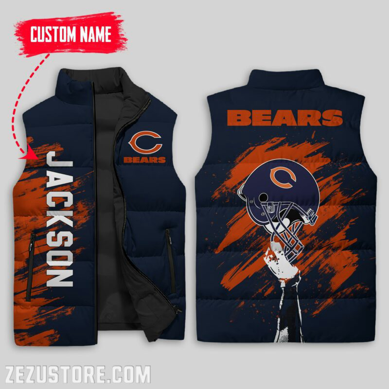 Chicago Bears NFL Sleeveless Puffer Jacket Custom For Fans Gifts