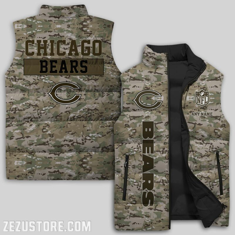 Chicago Bears NFL Sleeveless Puffer Jacket Custom For Fans Gifts