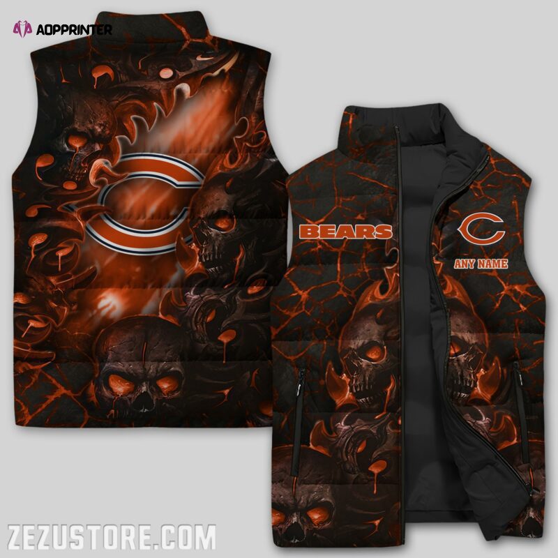 Chicago Bears NFL Sleeveless Puffer Jacket Custom For Fans Gifts