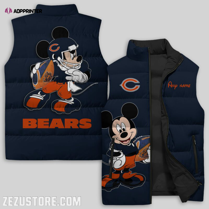 Chicago Bears NFL Sleeveless Puffer Jacket Custom For Fans Gifts