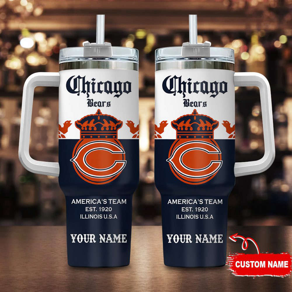 Chicago Bears Personalized NFL Corona Extra 40oz Stanley Tumbler Gift for Fans