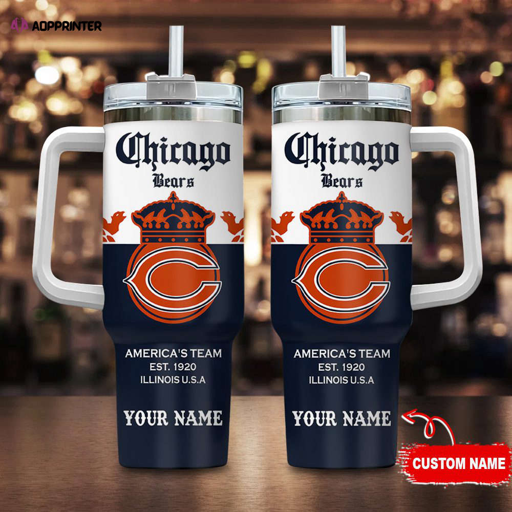 Chicago Bears Personalized NFL Corona Extra 40oz Stanley Tumbler Gift for Fans