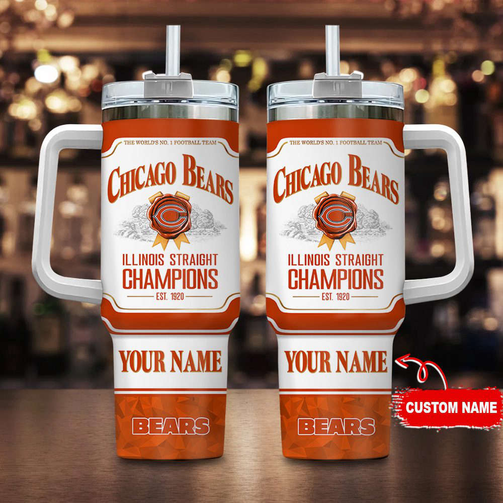 Chicago Bears Personalized The World’s No 1 Football Team NFL Jim Beam 40oz Stanley Tumbler Gift for Fans