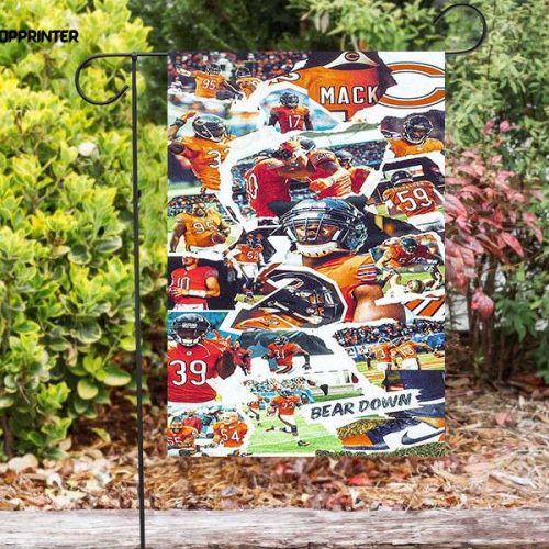 Chicago Bears Players2 Double Sided Printing   Garden Flag Home Decor Gifts