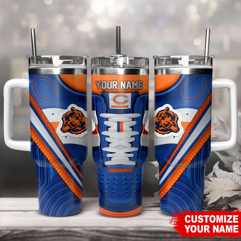 Chicago Bears Sneaker NFL Personalized Stanley Tumbler 40Oz Gift for Fans