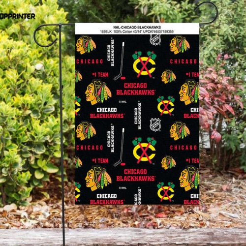 Chicago Blackhawks Symbol2 Double Sided Printing   Garden Flag Home Decor Gifts