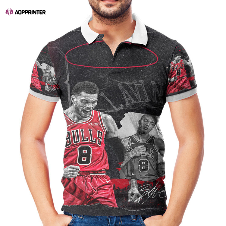 Chicago Bulls 08 Zach LaVine 3D Gift for Fans Polo Shirt