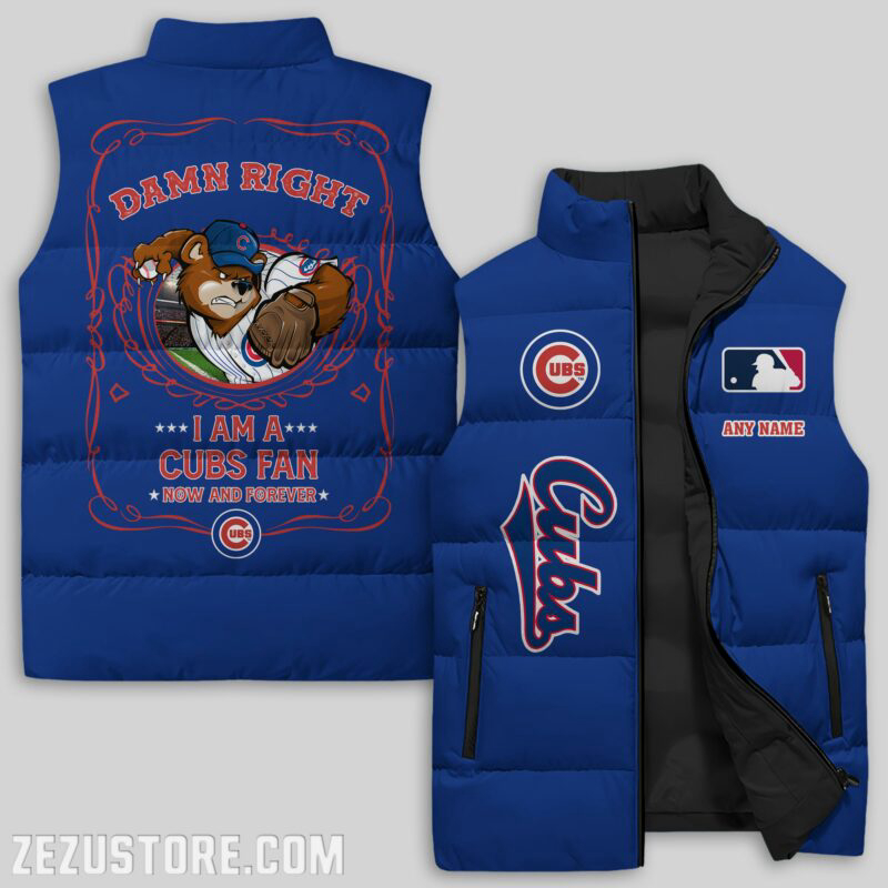 Chicago Cubs MLB Sleeveless Puffer Jacket Custom For Fans Gifts