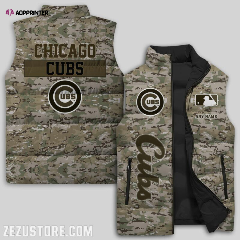 Chicago Cubs MLB Sleeveless Puffer Jacket Custom For Fans Gifts