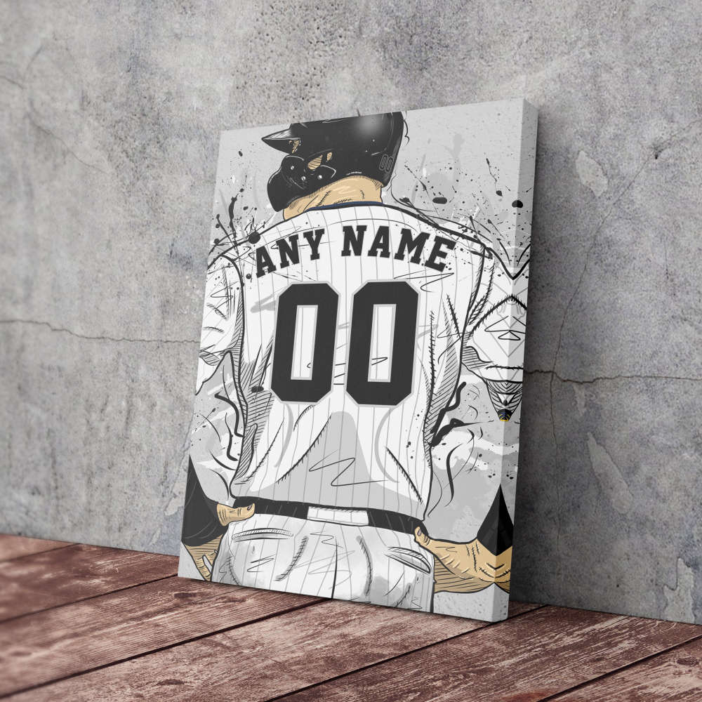 Chicago White Sox Jersey MLB Personalized Jersey Custom Name and Number Canvas Wall Art Home Decor Framed Poster Man Cave Gift