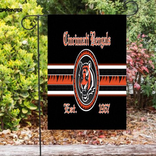 Cincinnati Bengals Emblem v5 Double Sided Printing   Garden Flag Home Decor Gifts