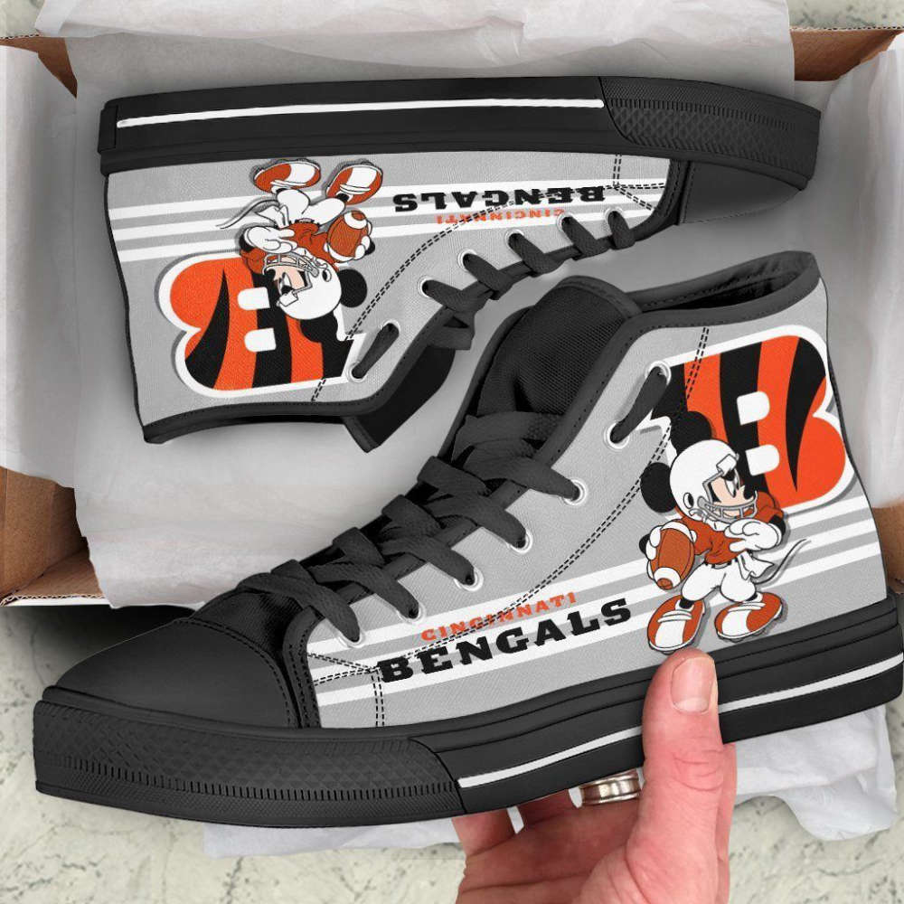 Cincinnati Bengals High Top Shoes Custom Mickey For Fans