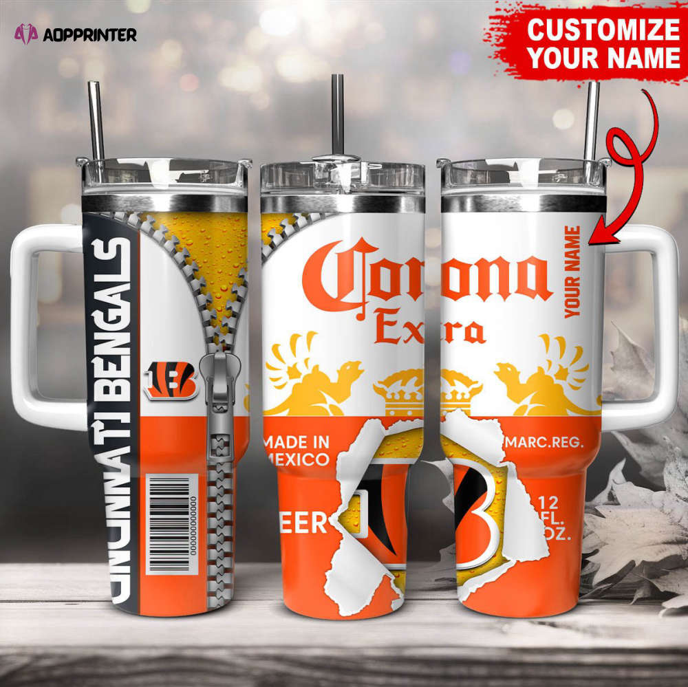 Cincinnati Bengals NFL Corona Extra Personalized Stanley Tumbler 40Oz Gift for Fans
