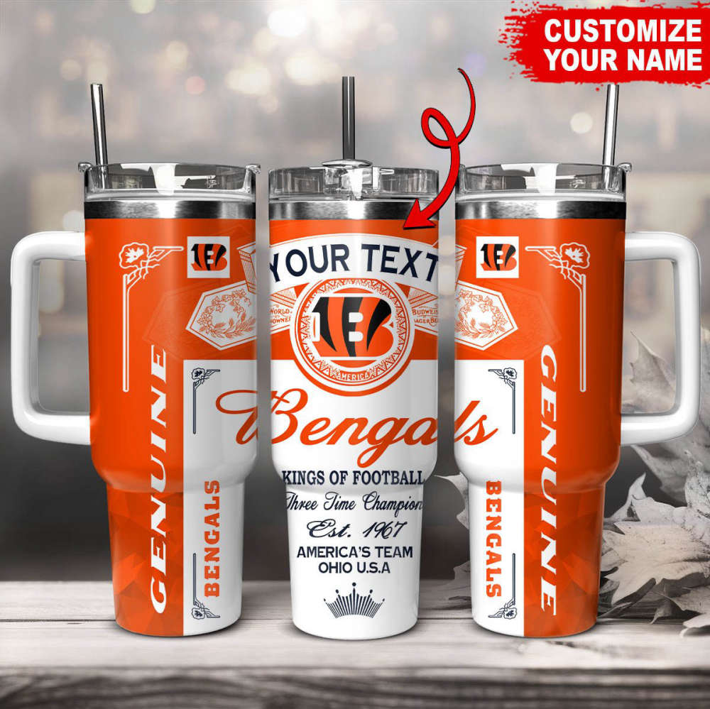 Cincinnati Bengals NFL Kings Of Football Custom Your Text Stanley Tumbler 40Oz Gift for Fans