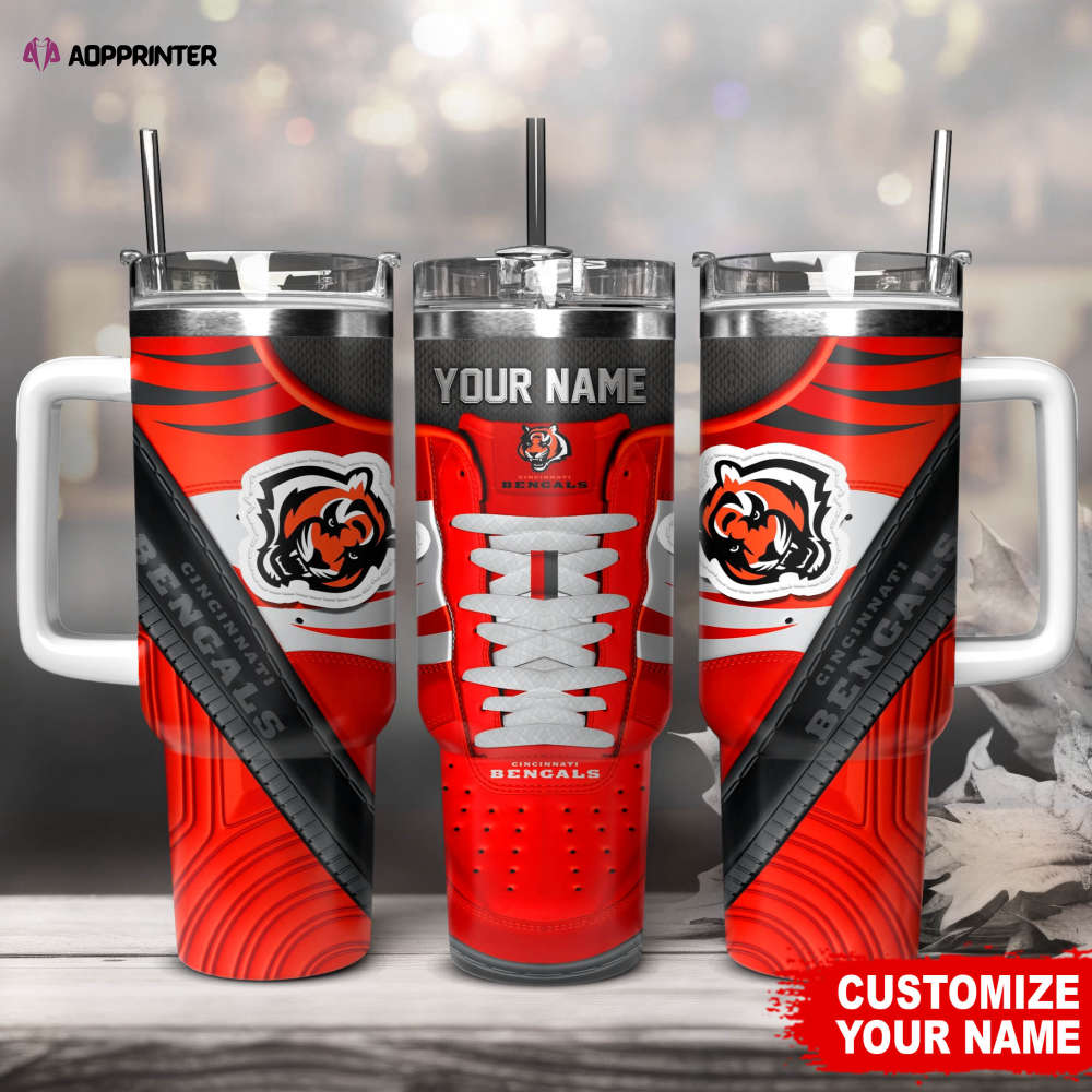 Cincinnati Bengals Sneaker NFL Personalized Stanley Tumbler 40Oz Gift for Fans