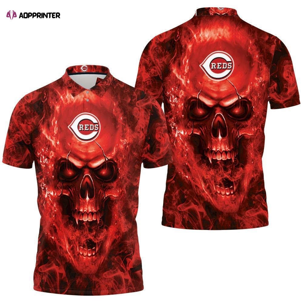 Cincinnati Reds Fans Skull Polo Shirt Gift for Fans Shirt 3d T-shirt