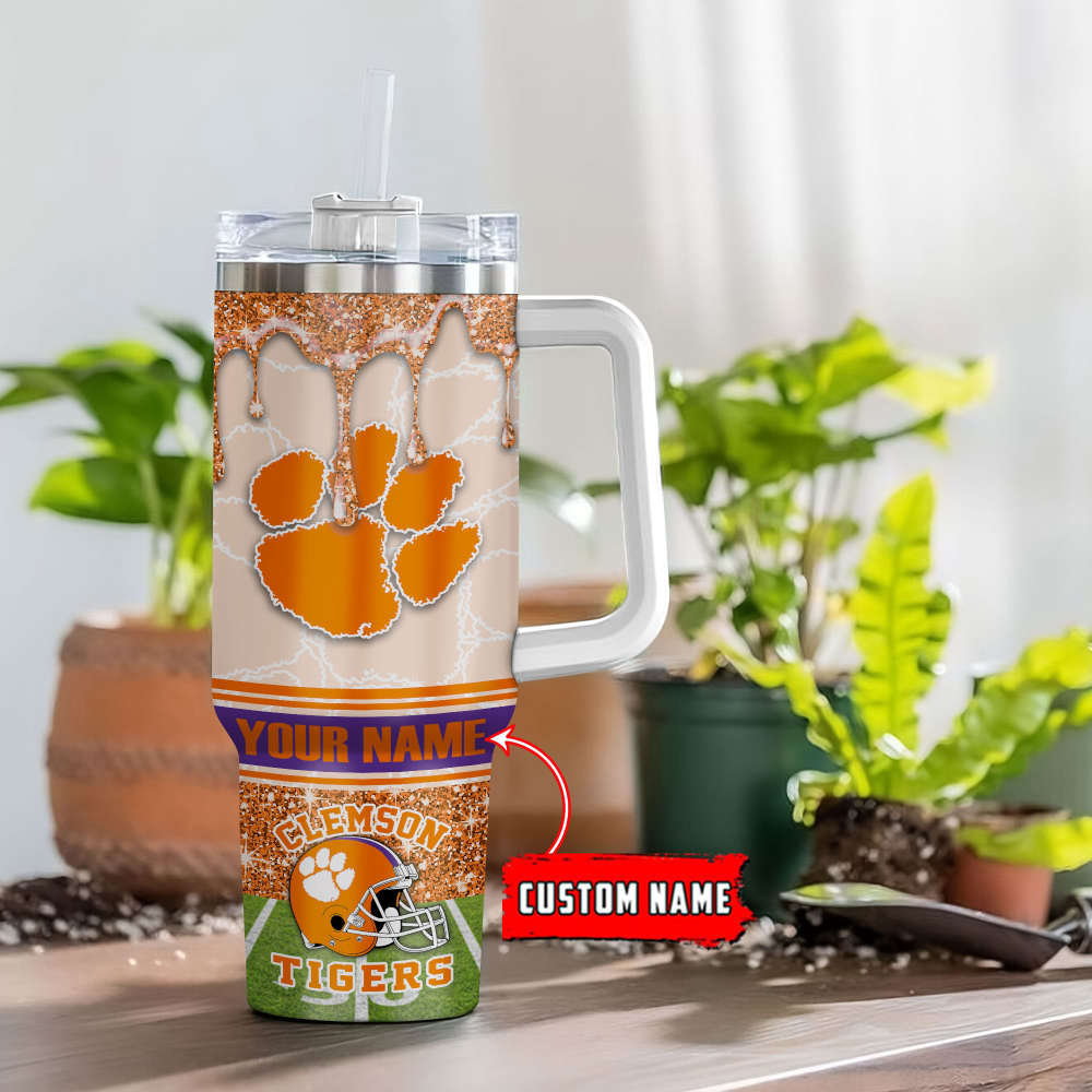 Clemson Tigers NCAA Personalized Stanley Tumbler 40oz Gift for Fans