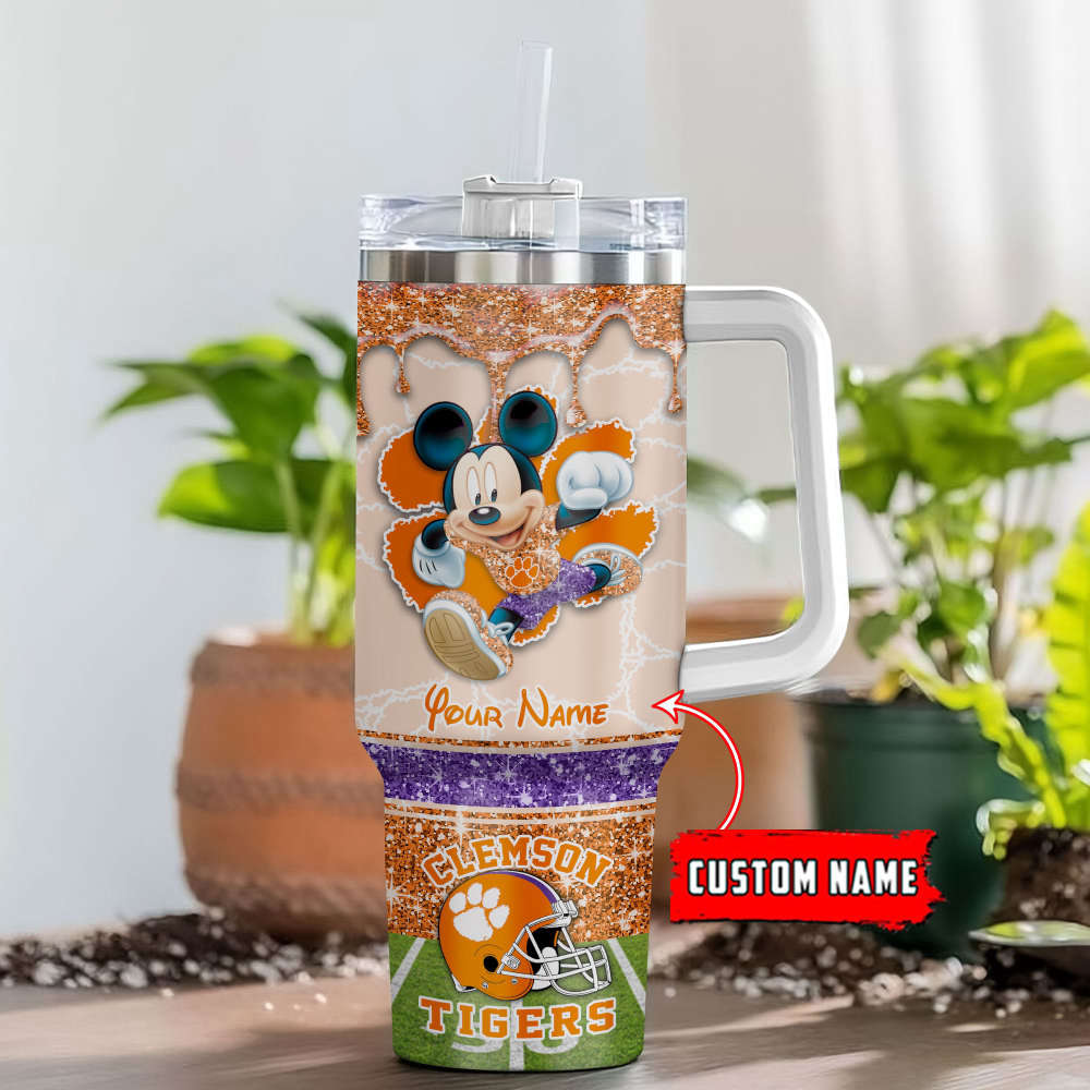 Clemson Tigers NCAA Style Personalized Stanley Tumbler 40oz Gift for Fans