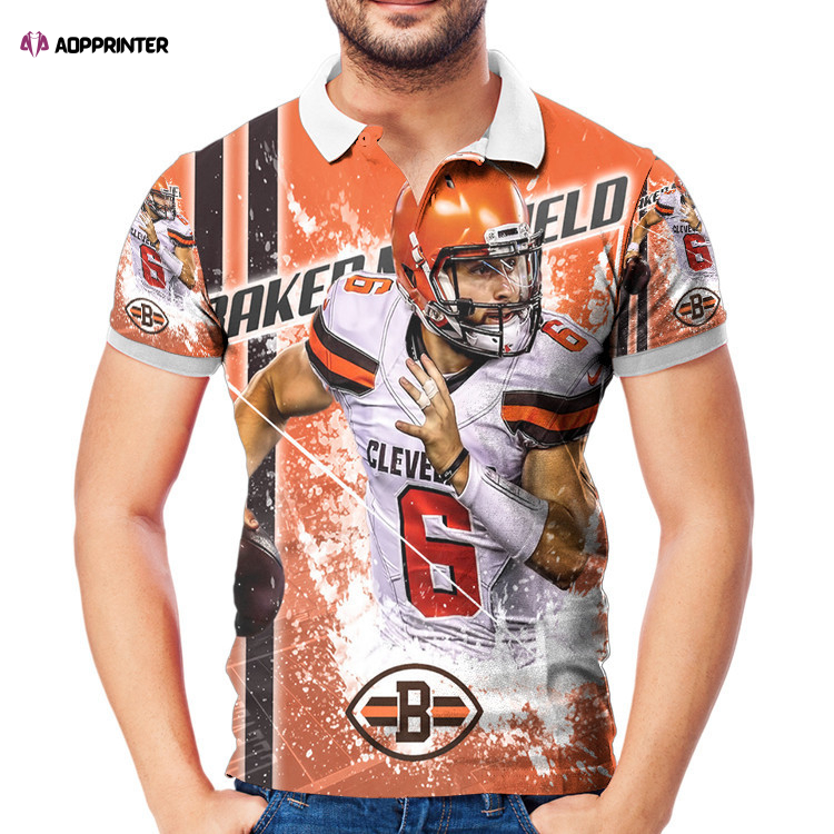 Cleveland Browns Baker Mayfield 06 v3 3D Gift for Fans Polo Shirt