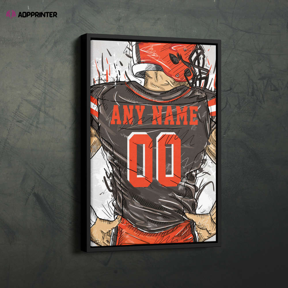 Chicago Bears Jersey Personalized Jersey NFL Custom Name and Number Canvas Wall Art Home Decor Man Cave Gift