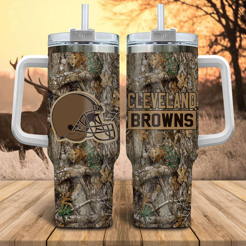 Cleveland Browns NFL Hunting Tumbler Stanley Tumbler 40oz Gift for Fans