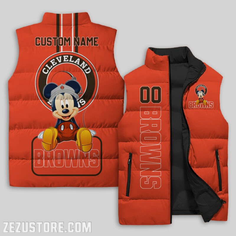 Cleveland Browns NFL Sleeveless Puffer Jacket Custom For Fans Gifts