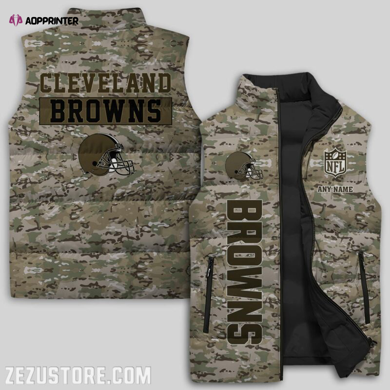 Cleveland Browns NFL Sleeveless Puffer Jacket Custom For Fans Gifts