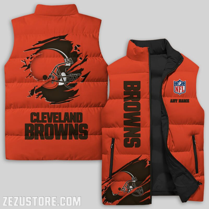 Cleveland Browns NFL Sleeveless Puffer Jacket Custom For Fans Gifts