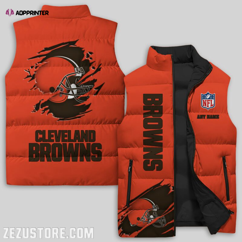 Cleveland Browns NFL Sleeveless Puffer Jacket Custom For Fans Gifts