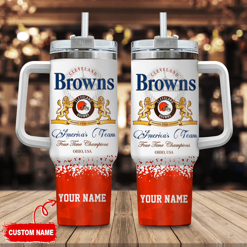 Cleveland Browns Personalized NFL Champions Modelo 40oz Stanley Tumbler Gift for Fans