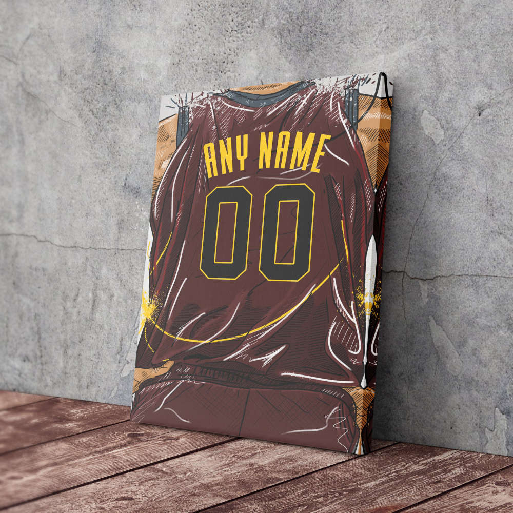 Cleveland Cavaliers Jersey Personalized Jersey NBA Custom Name and Number Canvas Wall Art Home Decor Framed Poster Man Cave Gift