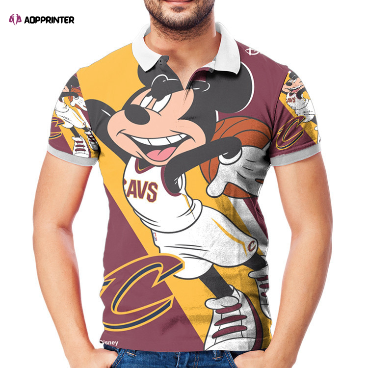 Cleveland Cavaliers Mickey Disney2 3D Gift for Fans Polo Shirt