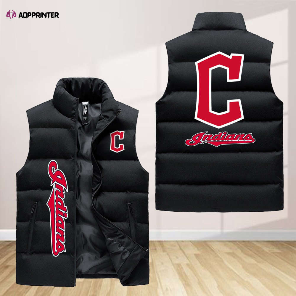 Cleveland Indians Sleeveless Puffer Jacket Custom For Fans Gifts