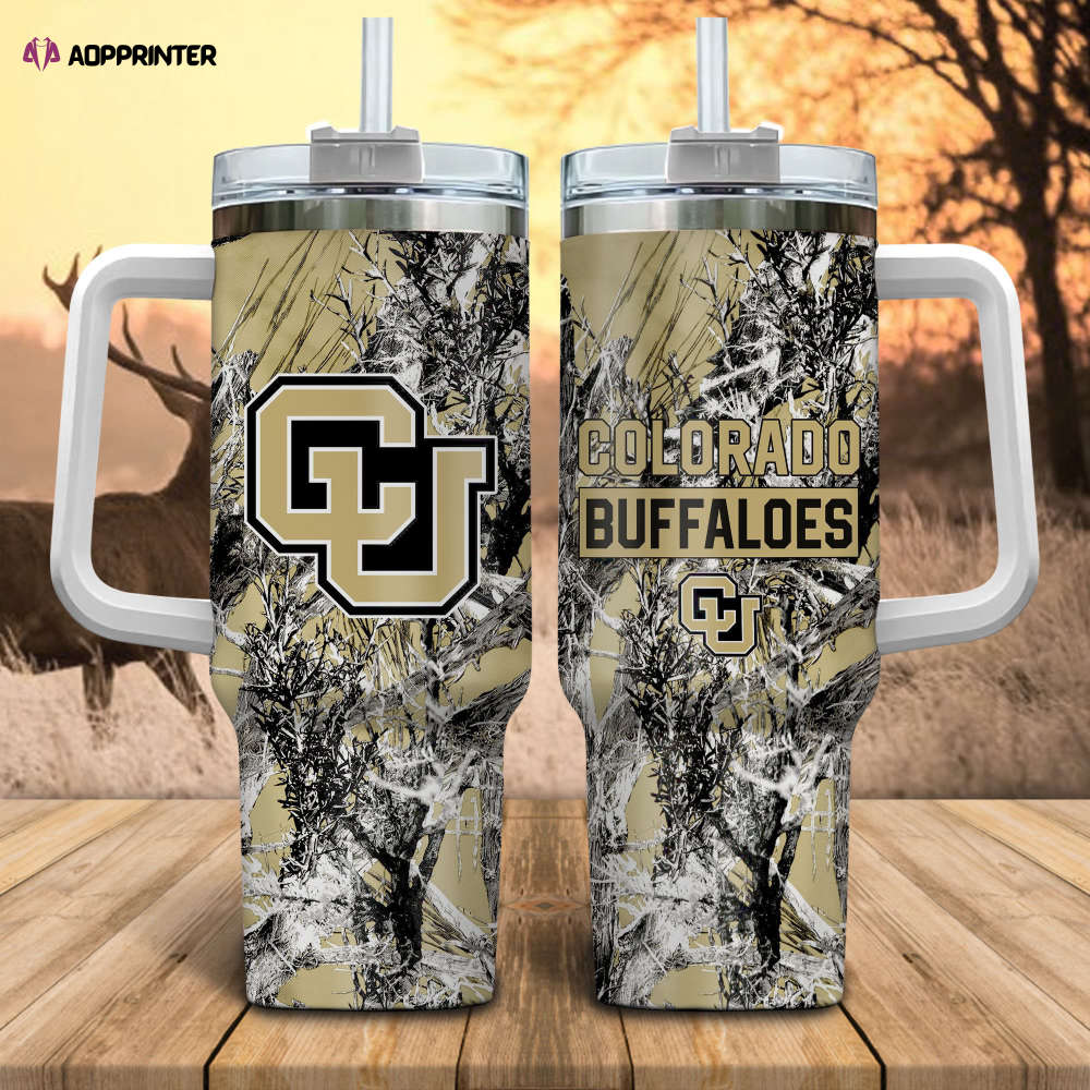 Colorado Buffaloes NCAA Hunting Personalized Stanley Tumbler 40oz Gift for Fans