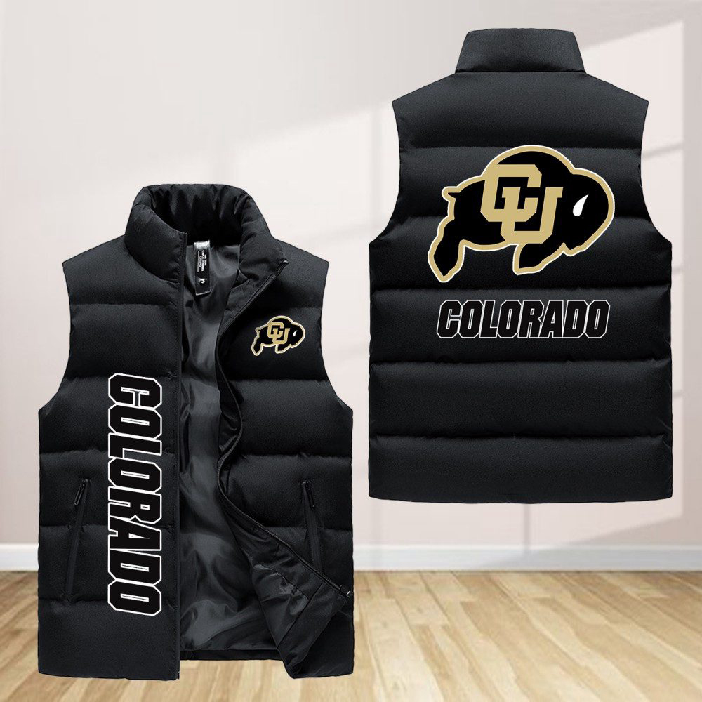 Colorado Buffaloes Sleeveless Puffer Jacket Custom For Fans Gifts