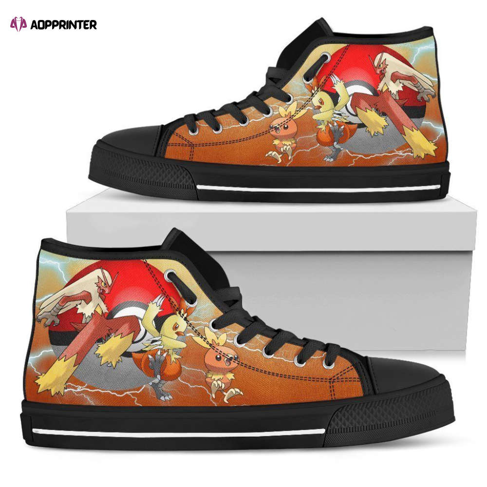 Combusken High Top Shoes Custom For Fans Pokemon