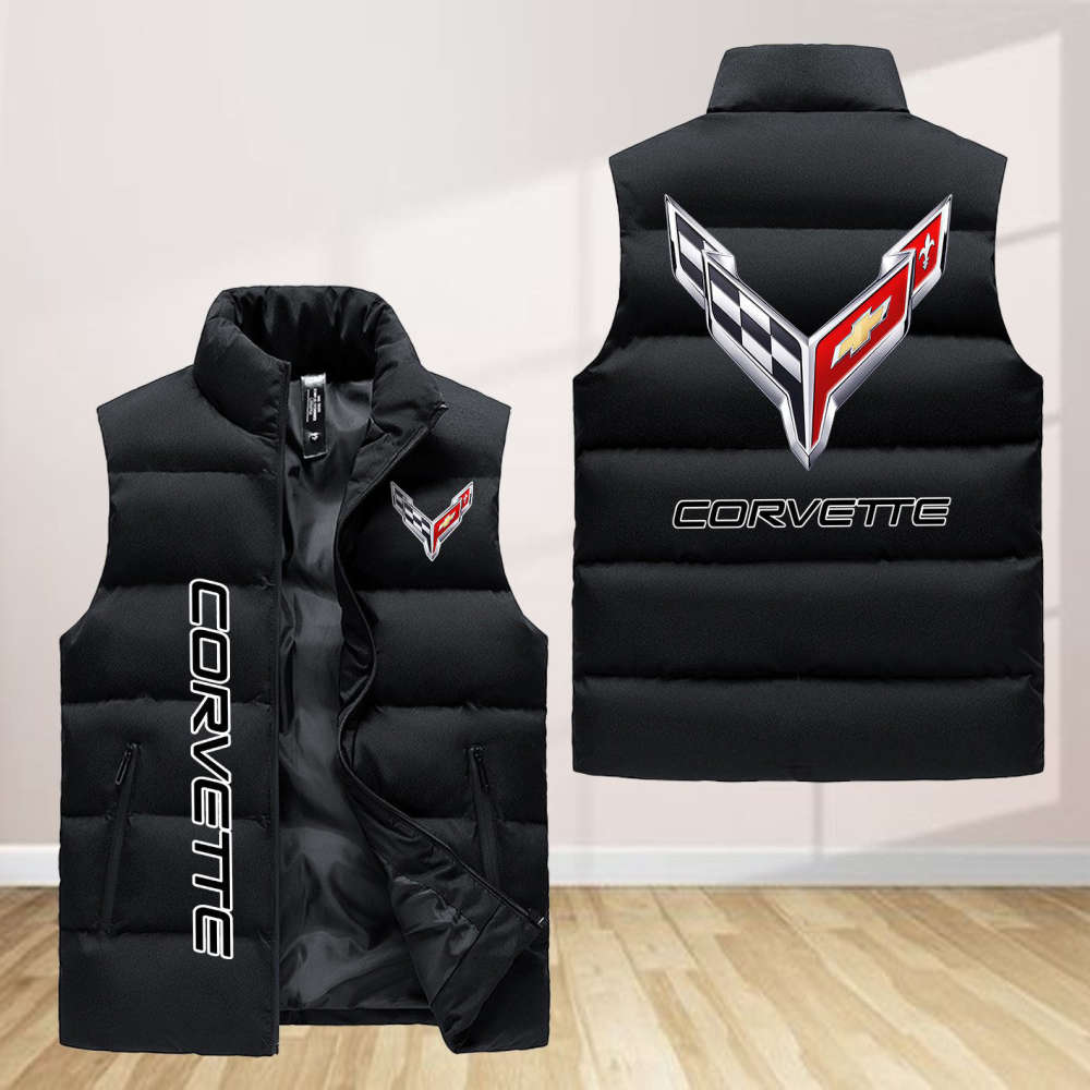 Corvette Sleeveless Puffer Jacket Custom For Fans Gifts