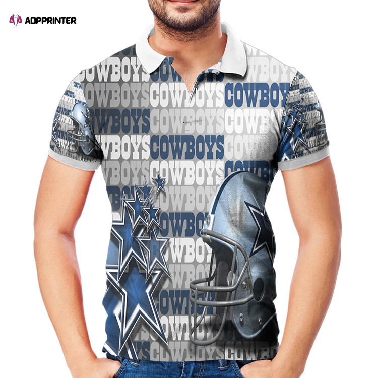 Dallas Cowboys Helmet Cowboys 3D Gift for Fans Polo Shirt