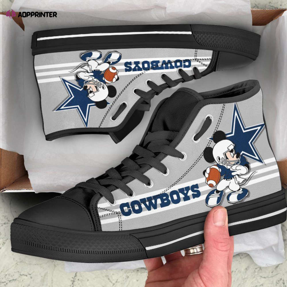 Dallas Cowboys High Top Shoes Custom Mickey For Fans