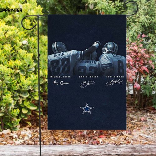 Dallas Cowboys Michael Emmitt Troy Double Sided Printing   Garden Flag Home Decor Gifts