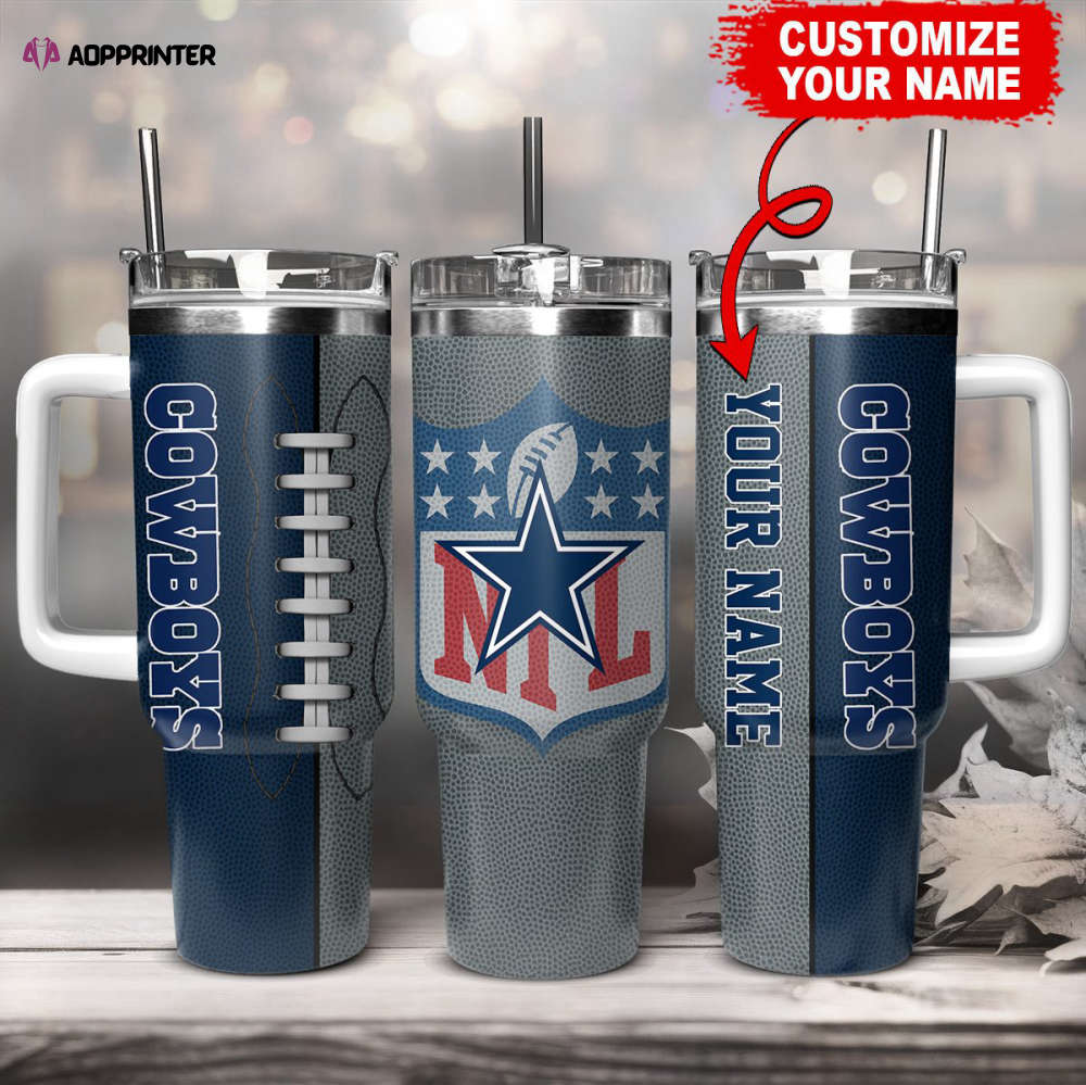 Dallas Cowboys NFL Football Custom Name 40oz Stanley Tumbler Gift for Fans