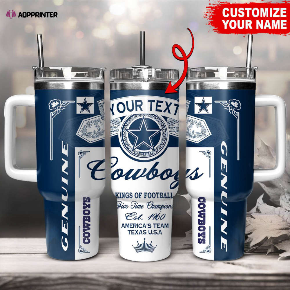 Dallas Cowboys NFL Kings Of Football Custom Your Text Stanley Tumbler 40Oz Gift for Fans