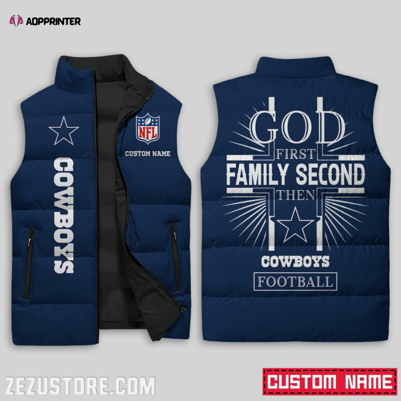 Dallas Cowboys NFL Sleeveless Puffer Jacket Custom For Fans Gifts