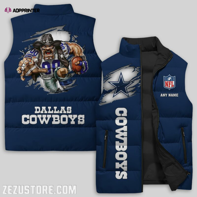 Dallas Cowboys NFL Sleeveless Puffer Jacket Custom For Fans Gifts