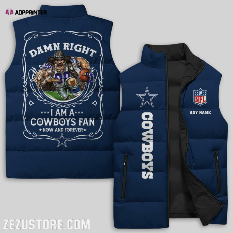 Dallas Cowboys NFL Sleeveless Puffer Jacket Custom For Fans Gifts