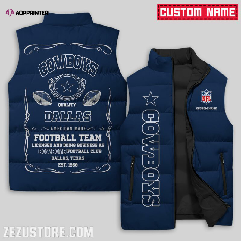 Dallas Cowboys NFL Sleeveless Puffer Jacket Custom For Fans Gifts