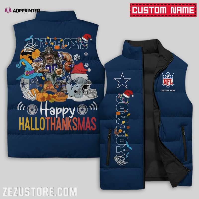 Dallas Cowboys NFL Sleeveless Puffer Jacket Custom For Fans Gifts